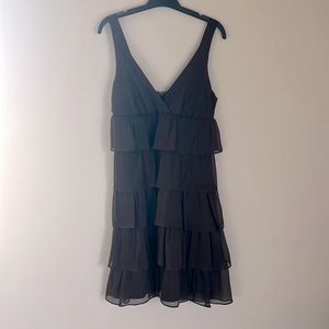 J Crew Dark Brown Tiered Dress